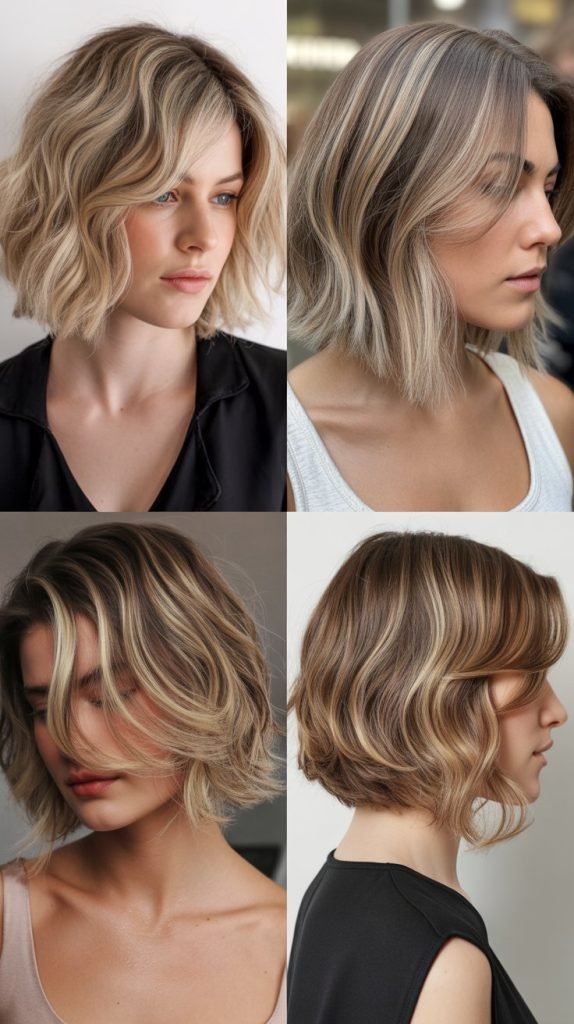  Textured Bob with Highlights for Dimension