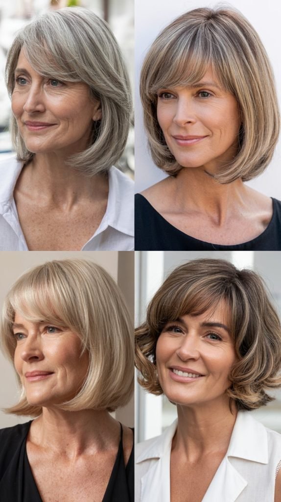 Chin-Length Cut with Curtain Bangs