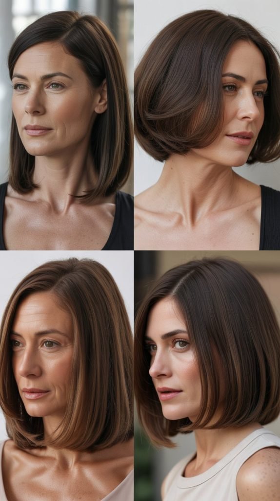 Sleek One-Length Cut Below Shoulders