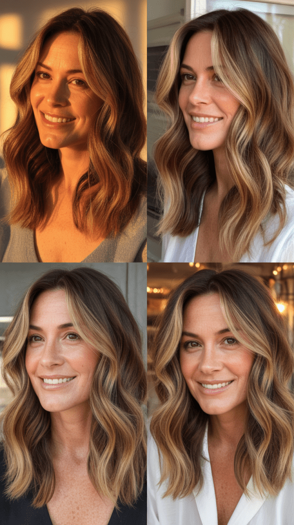 Wavy Long Bob with Balayage Highlights