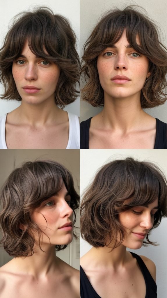  Tousled Lob With Messy Fringe