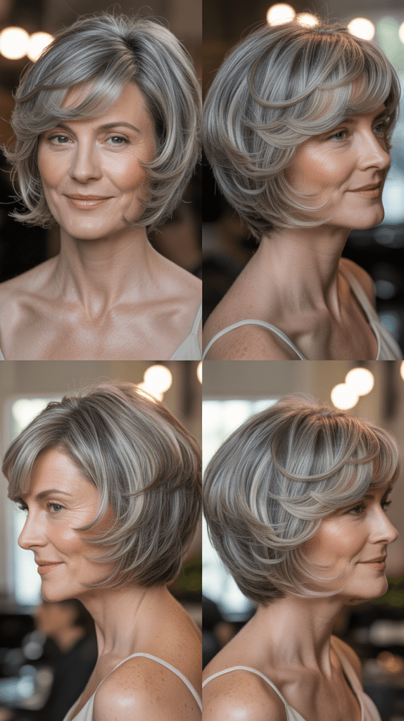 Graduated Layered Bob with Swooped Bangs