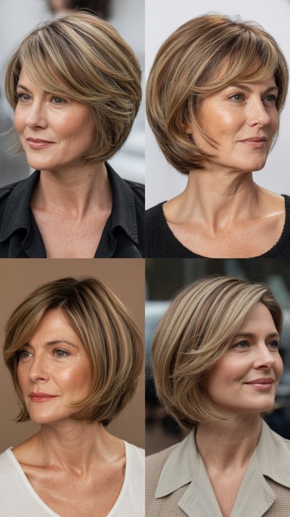 22. Layered Bob with Highlights