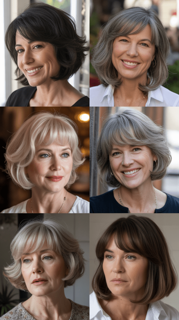 Bob with Curtain Bangs