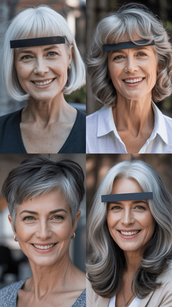 Gray Hair with Micro Bangs