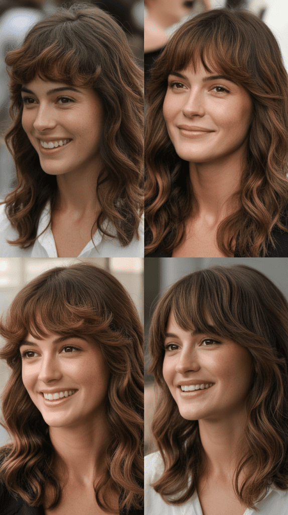 Micro Fringe with Wavy Medium Hair