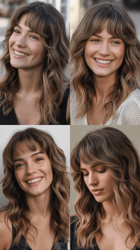 Disconnected Bangs With Beachy Waves