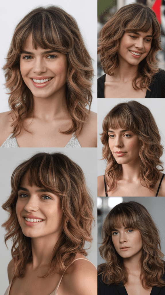 Blunt Fringe With Defined Beachy Waves