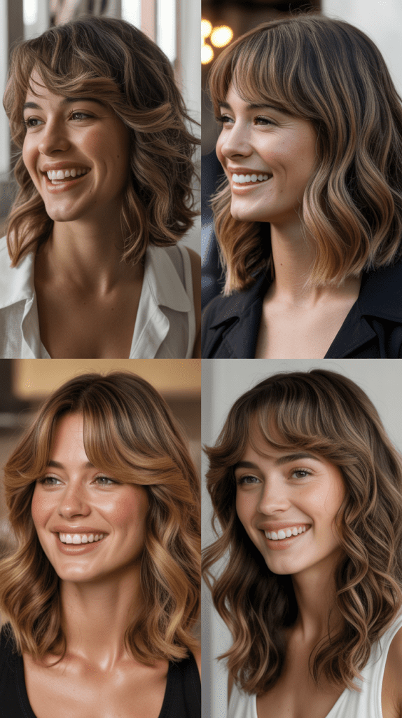 Peek-A-Boo Bangs With Wavy Layers