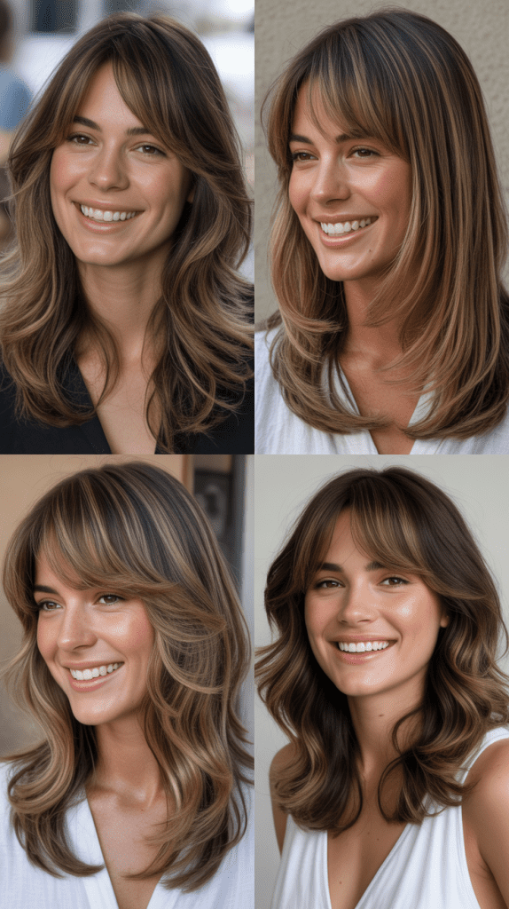 Long Layers With Curtain Bangs For Active Lifestyles