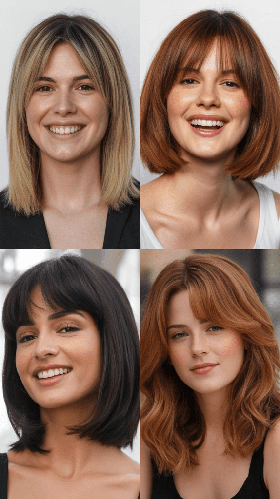 Blunt Lob with See-Through Bangs