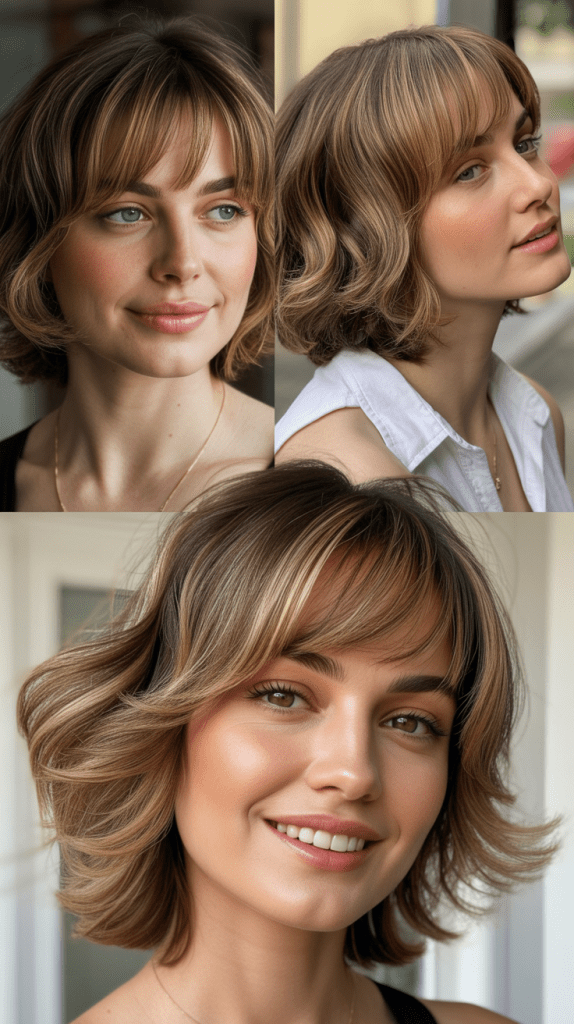 Romantic Shag With Side-Parted Soft Bangs