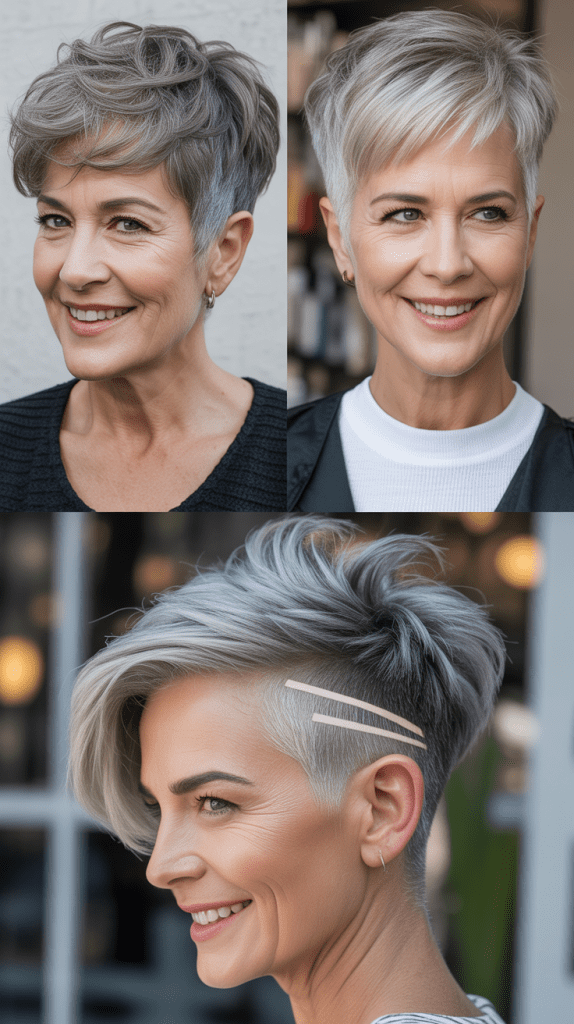Gray Pixie with Undercut