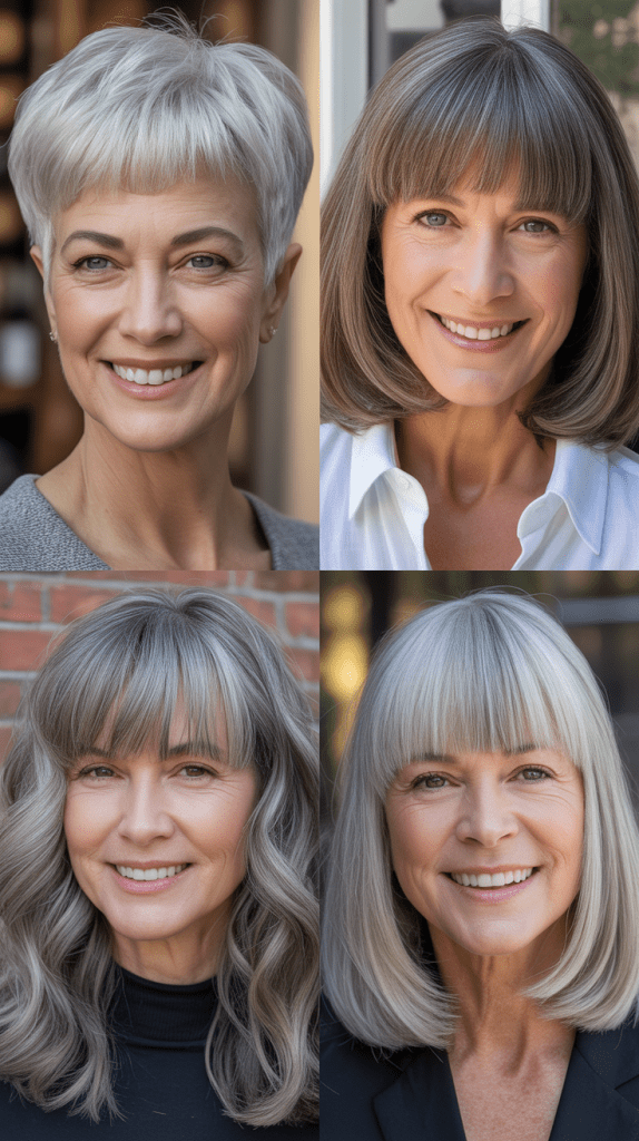 Gray Hair with Blunt Bangs