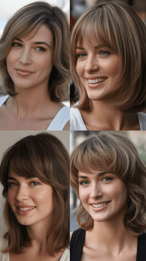 Soft Wispy Bangs with Shoulder-Grazing Layers