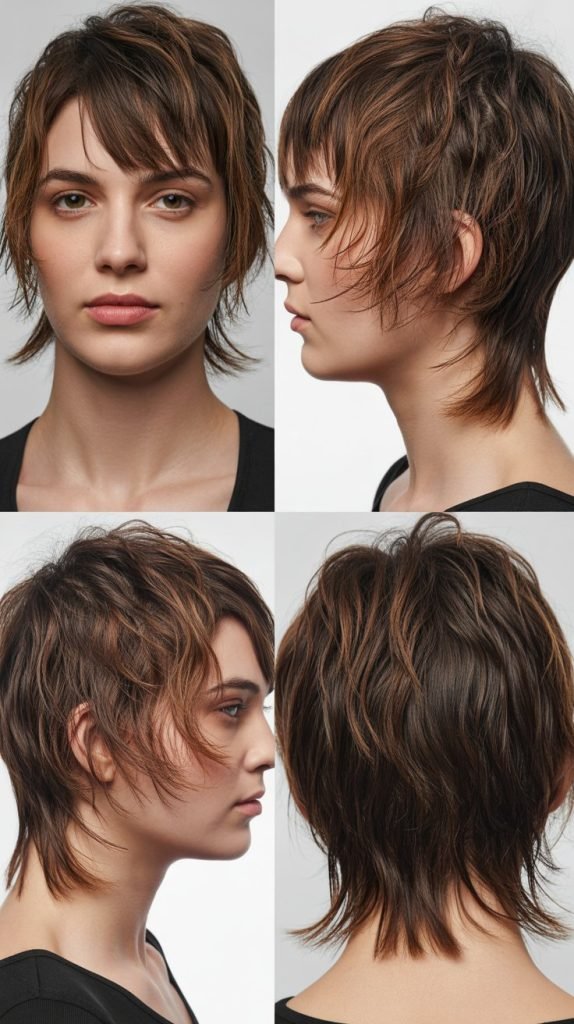 0. Stacked Bob With Heavy Bangs