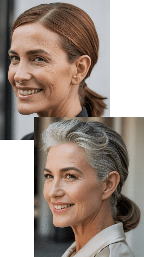 7. Sleek Low Ponytail with Volume at Crown