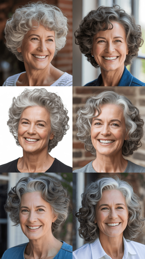 Voluminous Gray Curls