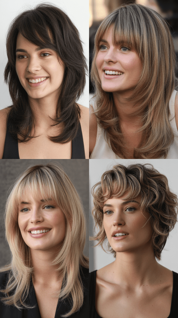 Asymmetrical Bangs With Uneven Layers