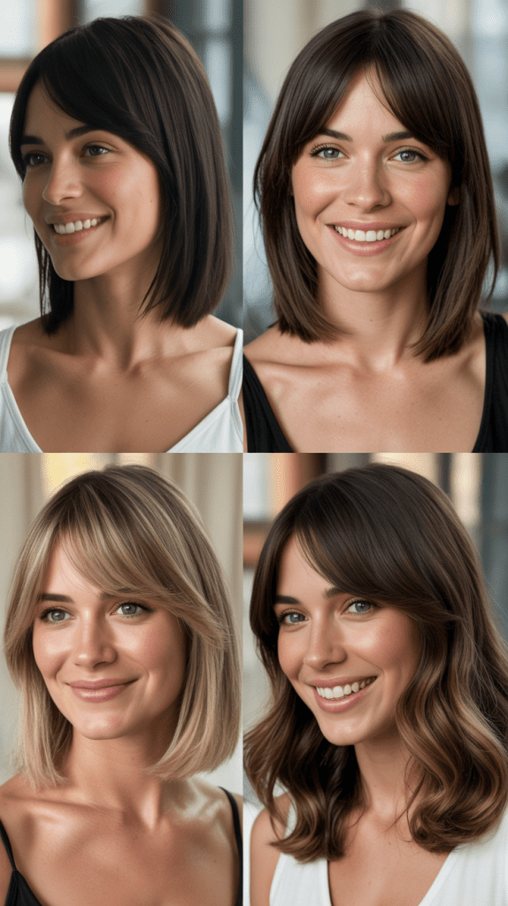 Straight Collarbone Cut With Side Bangs