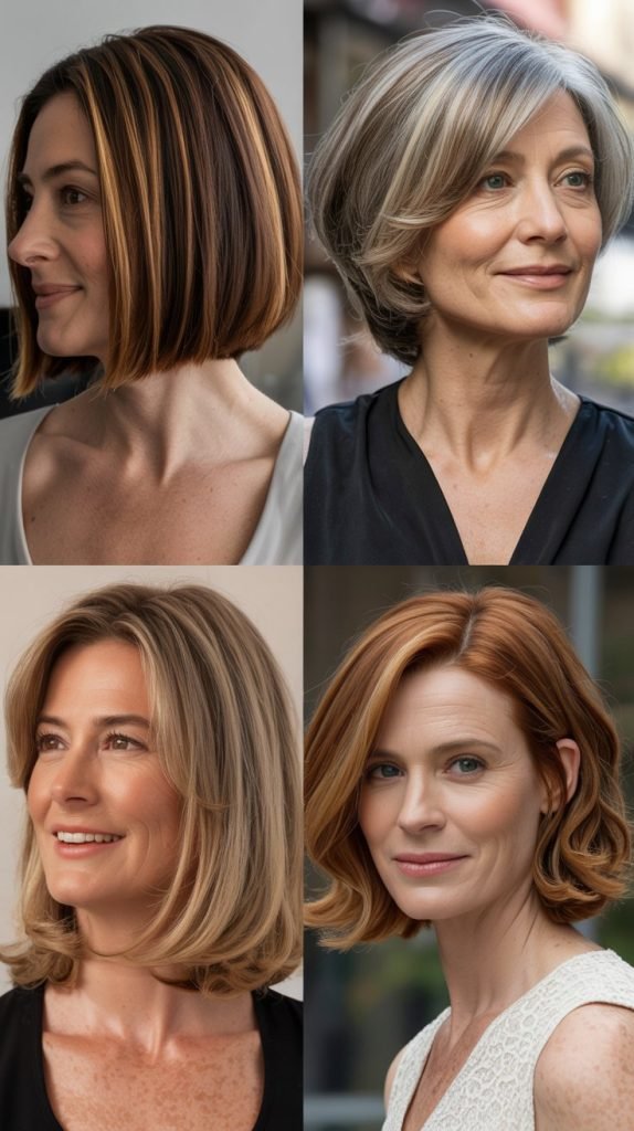 Chin-Length Cut with Lowlights