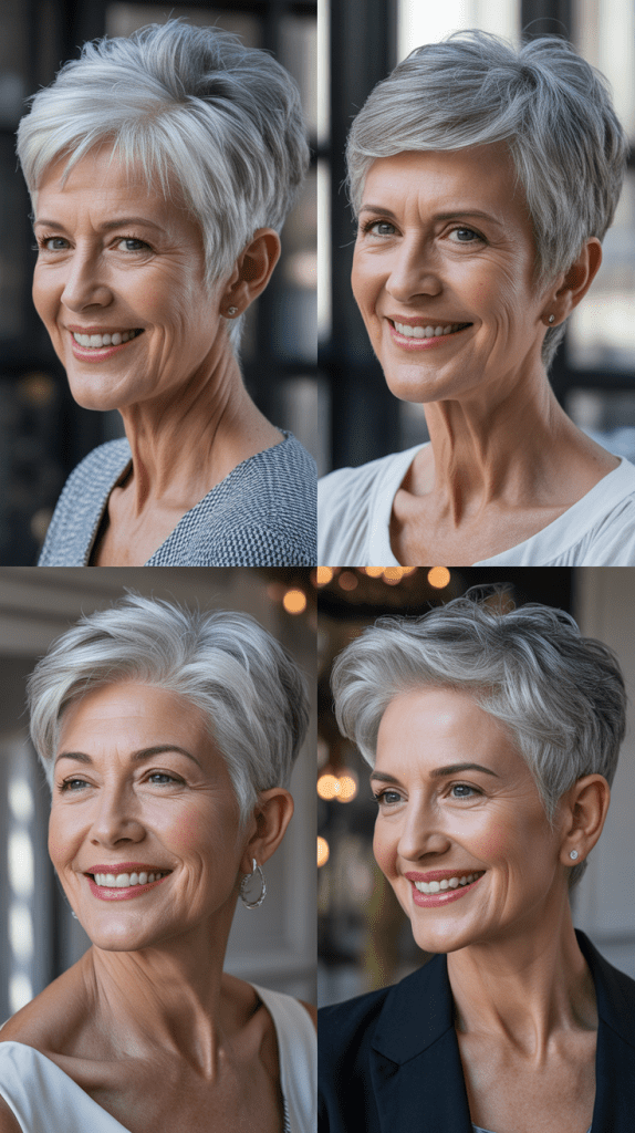 Classic Gray Pixie Cut