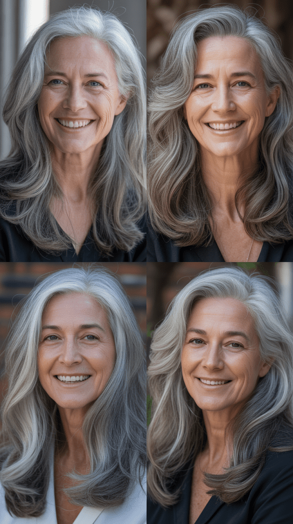 Long Gray Hair with Subtle Layers