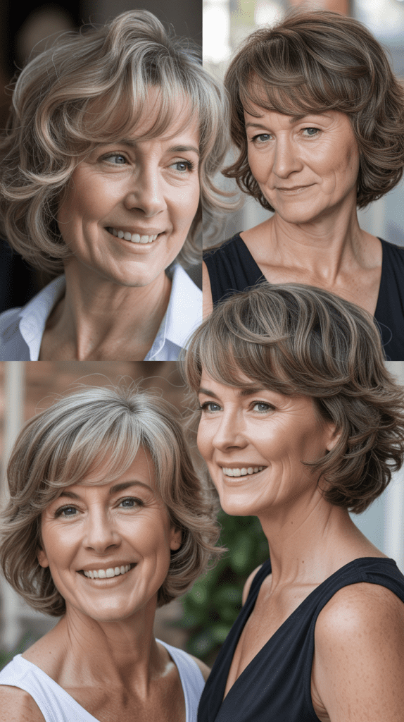 Wavy Layered Bob with Side Fringe