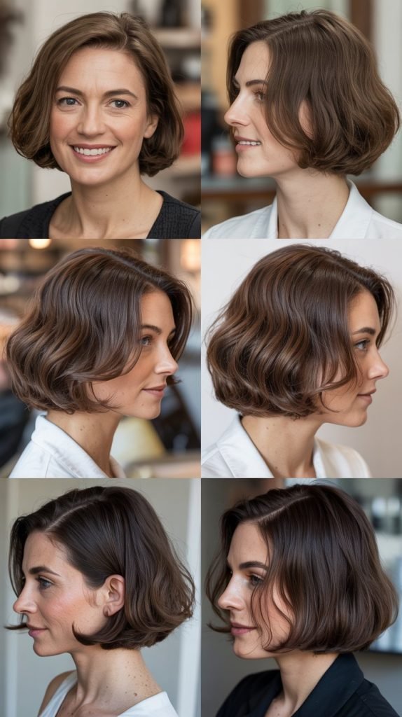 13. Chin-Length Bob with Tucked Ends