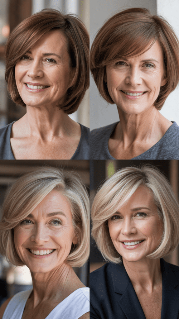 Angled Bob with Swoopy Bangs