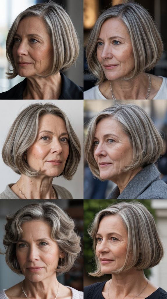 . Rounded Bob with Curved Ends