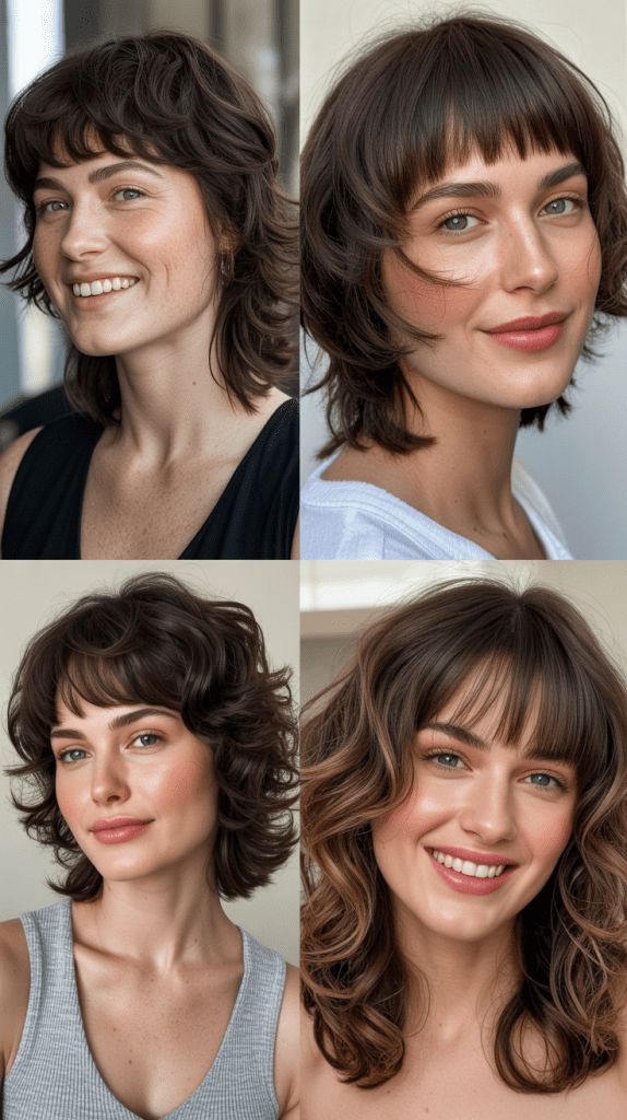 Choppy Layered Shag With Blunt Micro Bangs