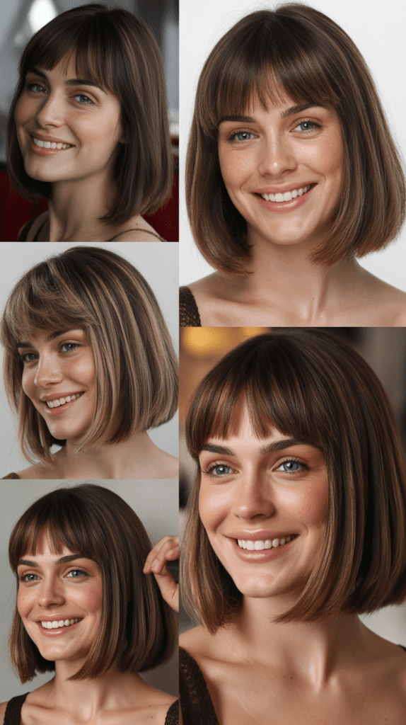 Blunt Collarbone Cut With Baby Bangs