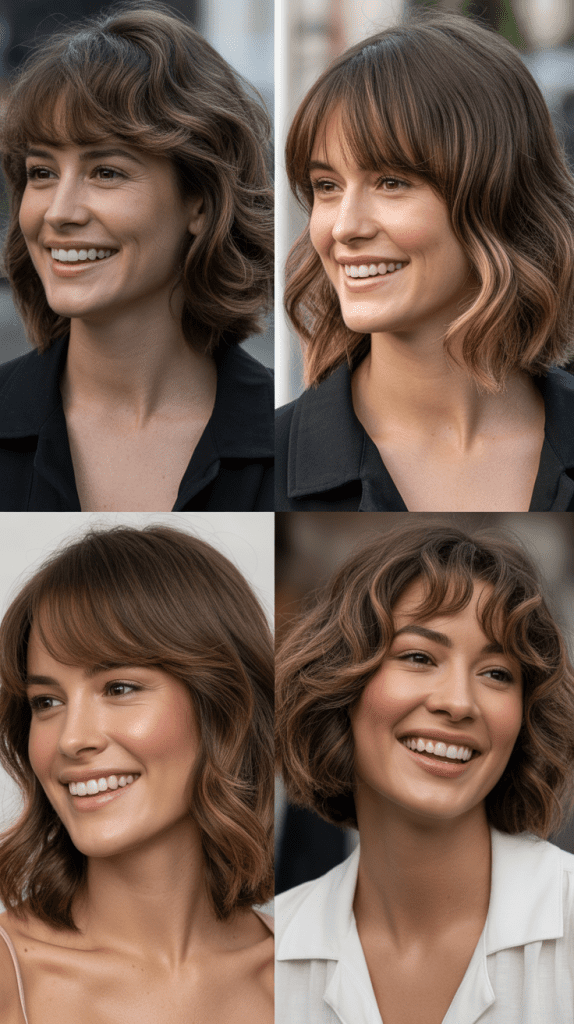 Wavy Collarbone Cut With Wispy Fringe