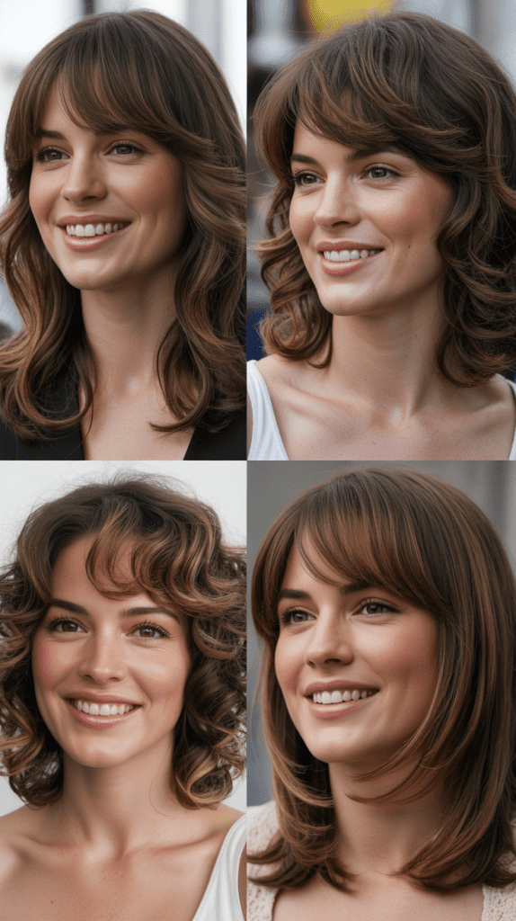 Feathered Side Bangs with Voluminous Layers