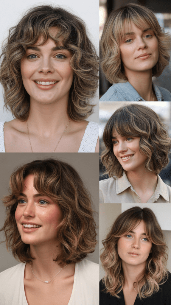 Wavy Shag With Curtain Bangs