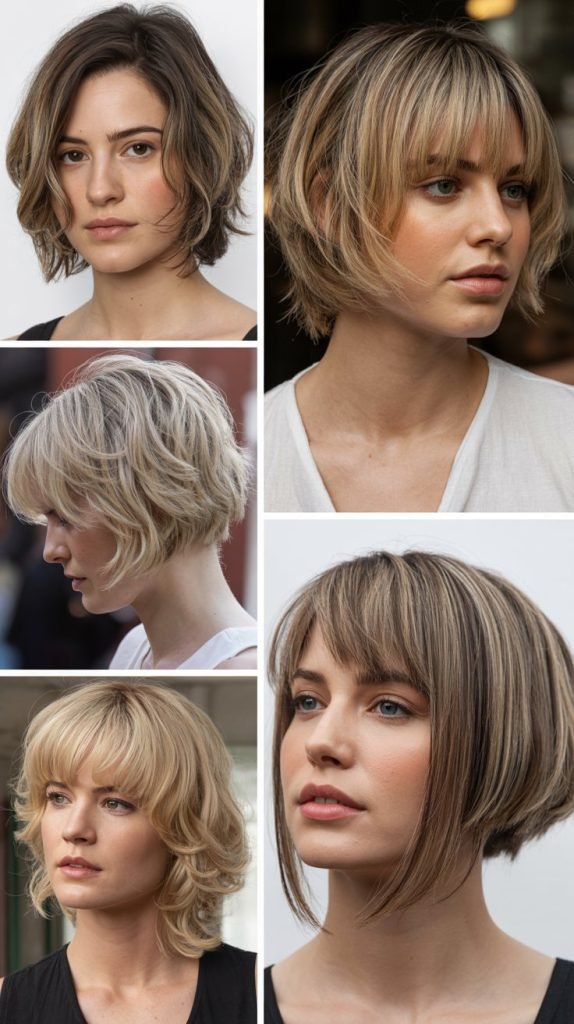  Bob with Feathered Layers Throughout