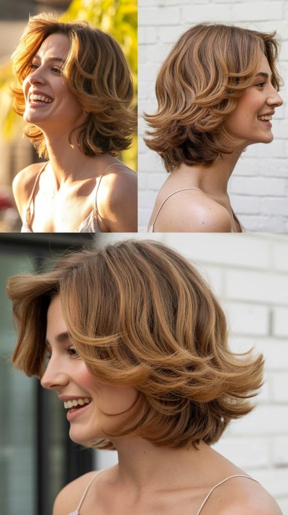  Layered Cut With Curtain Bangs