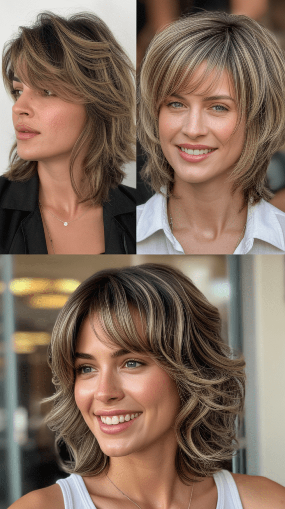 Tousled Shag With Long Side-Swept Fringe