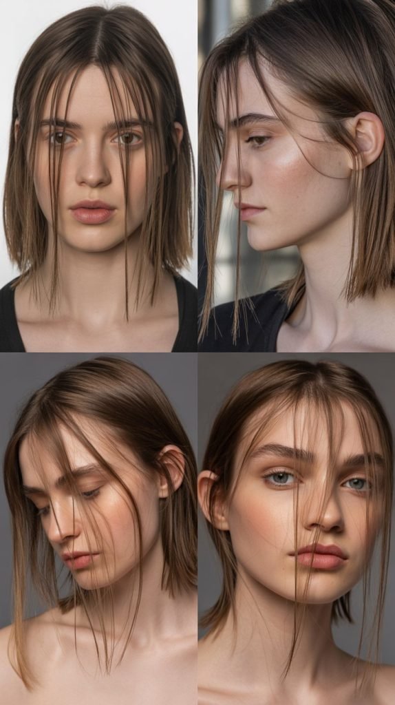  Straight Lob With See-Through Bangs