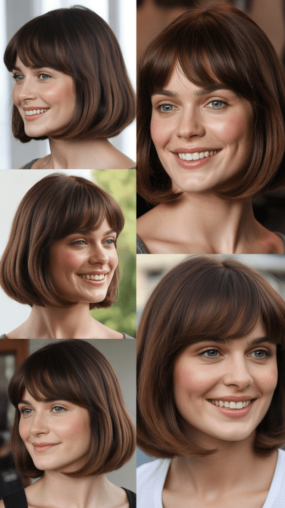 Sleek Bob With Curtain Bangs