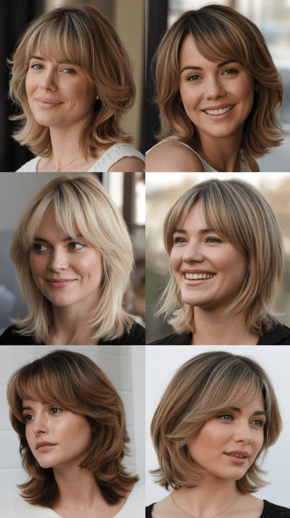 Layered Shag With Bottleneck Bangs