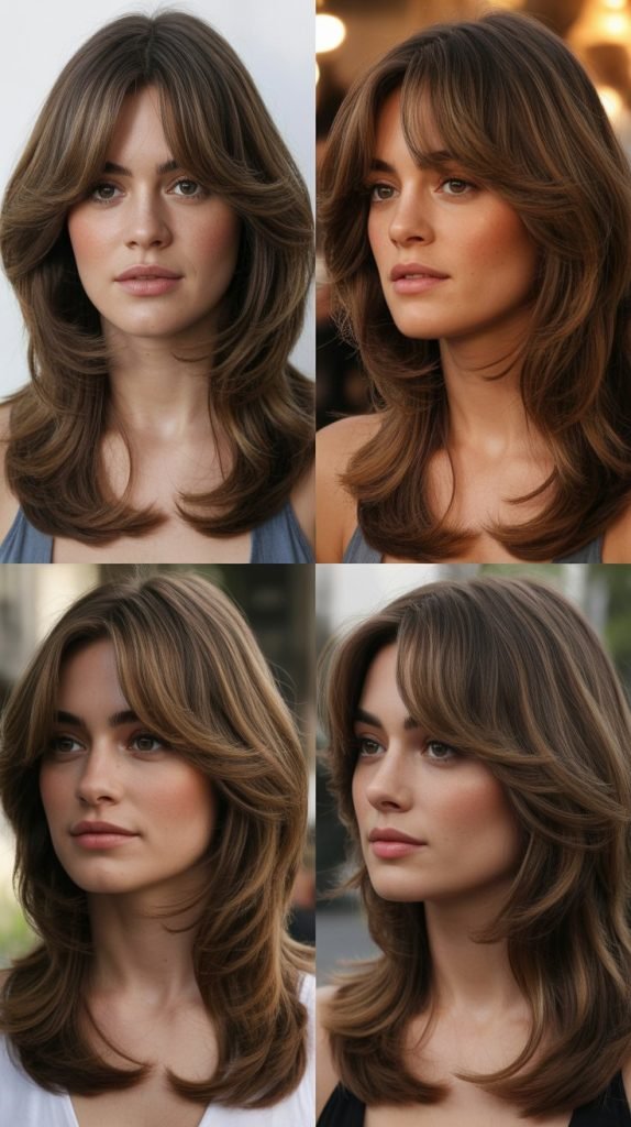 Long Layers with Curtain Bangs