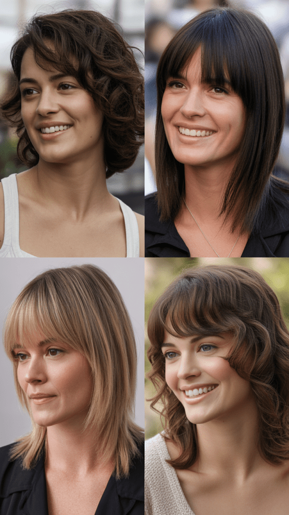 Choppy Collarbone Cut With Long Bangs