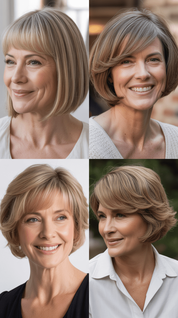 Bob with Curtain Bangs