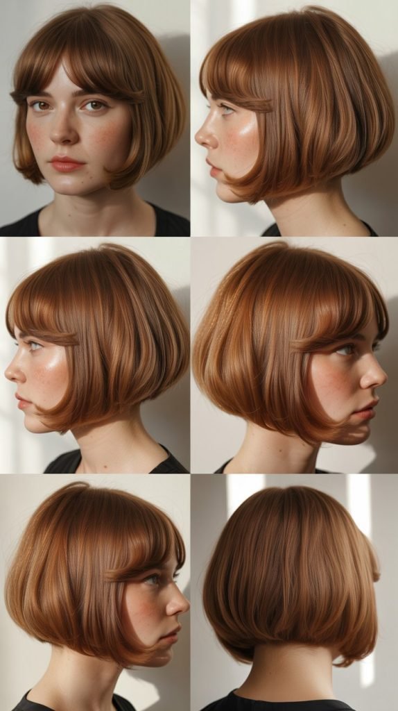 9. Layered Collarbone Cut With Sideswept Fringe