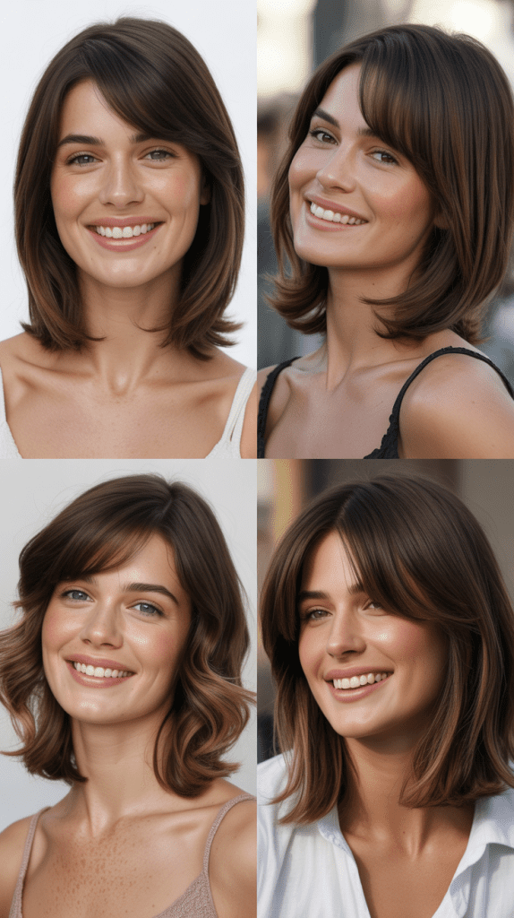 Layered Collarbone Cut With Long Bangs