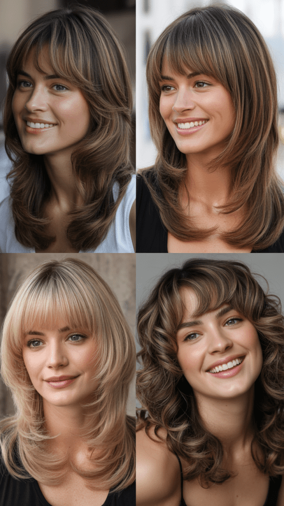 Rounded Bangs With Circular Layers