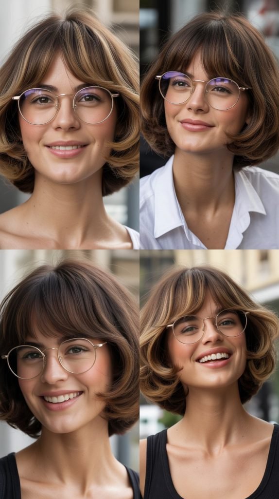 2. Razor-Cut Midi With Side-Parted Bangs