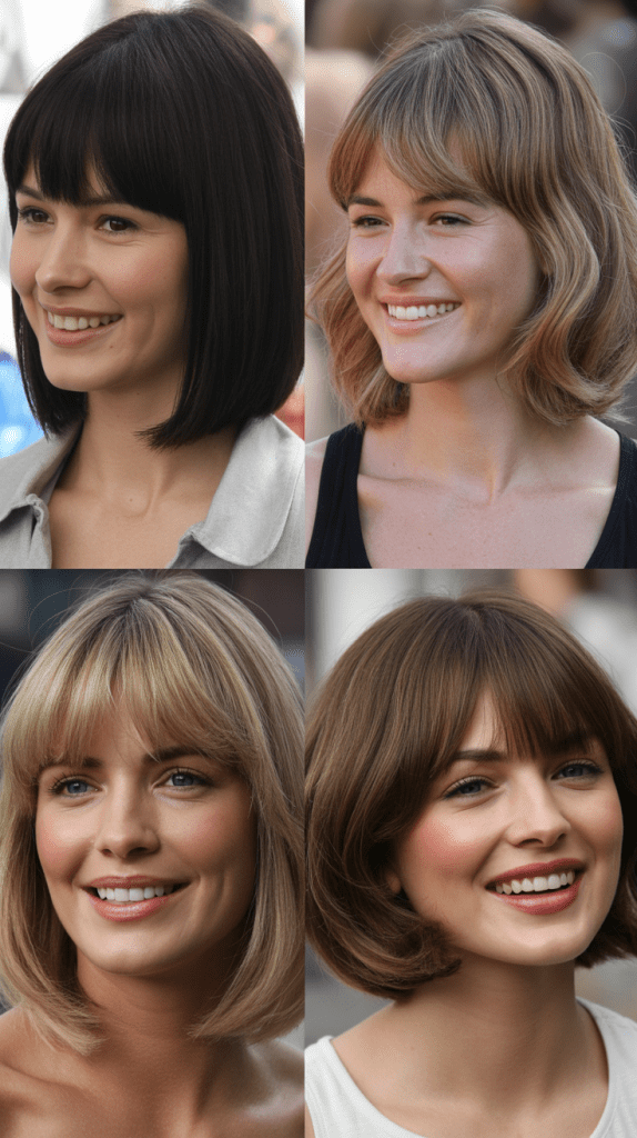 Rounded Bob With Curtain Bangs